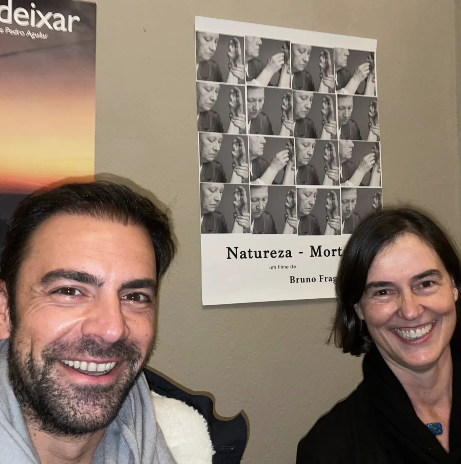 In front of the poster for Nuno Fraga Brás's Natureza Morta