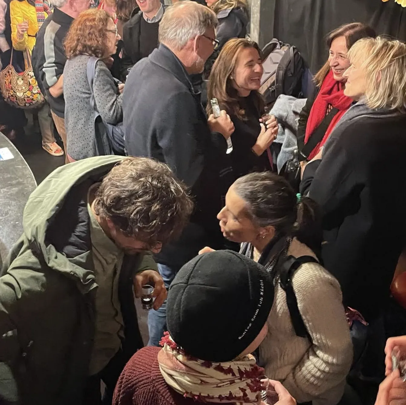 Guests and filmmakers after a screening