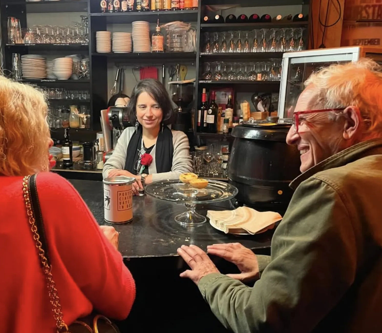 Guests gather and chat at the festival bar