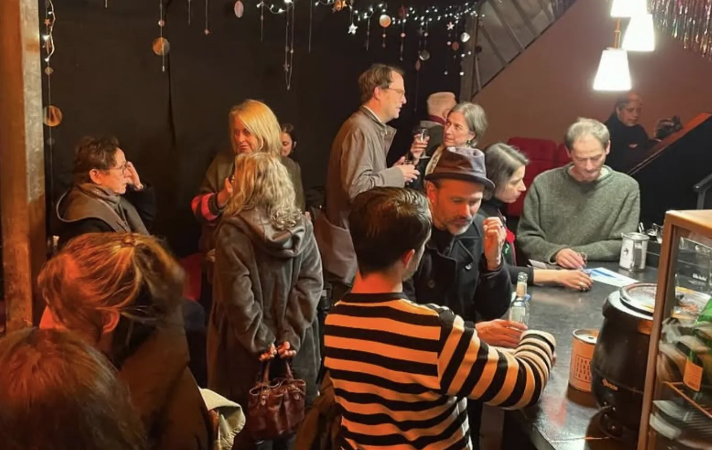 The audience gathered in the room