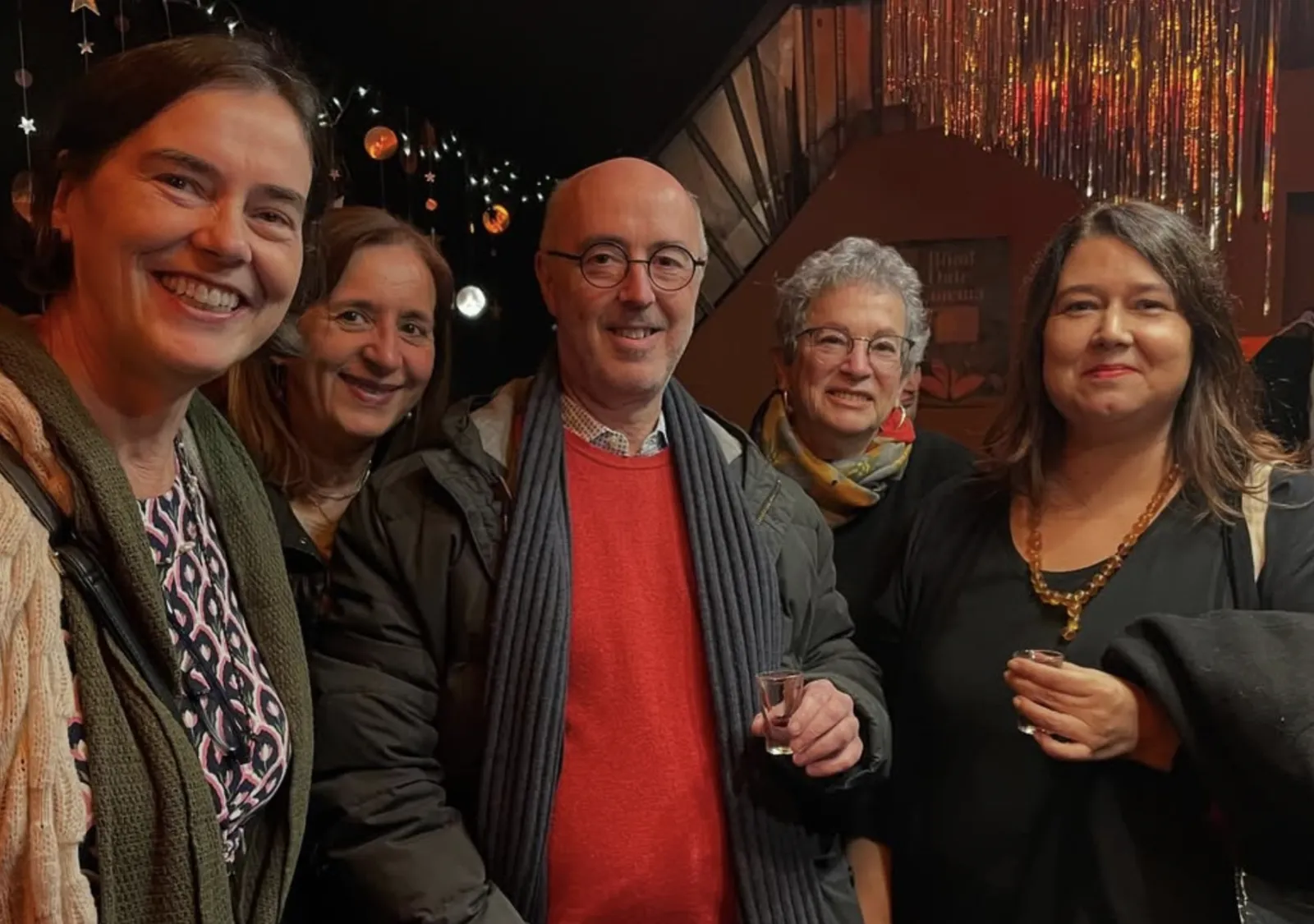 Guests gather for a toast during the festival