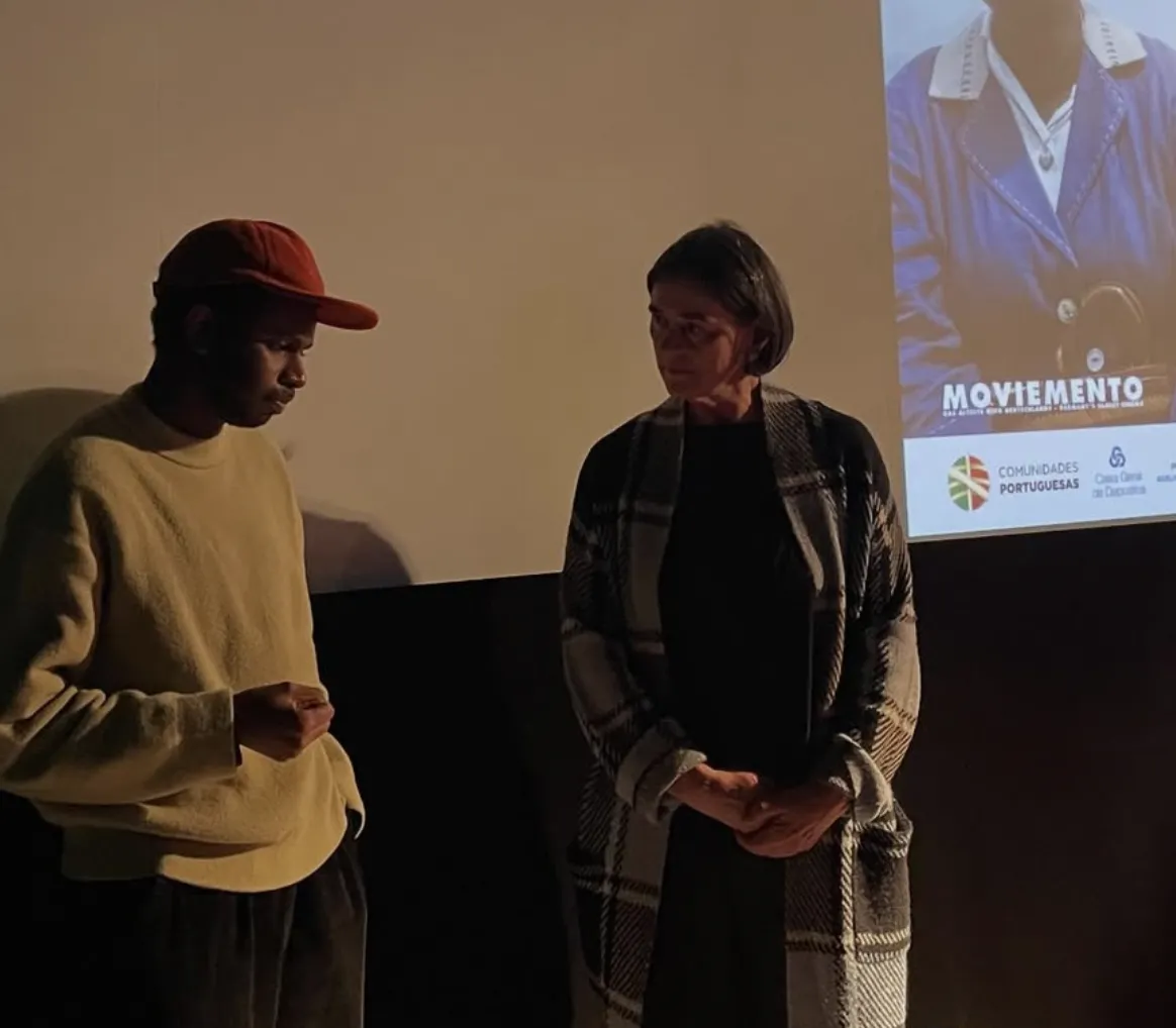 A post-screening talk in front of the Moviemento screen